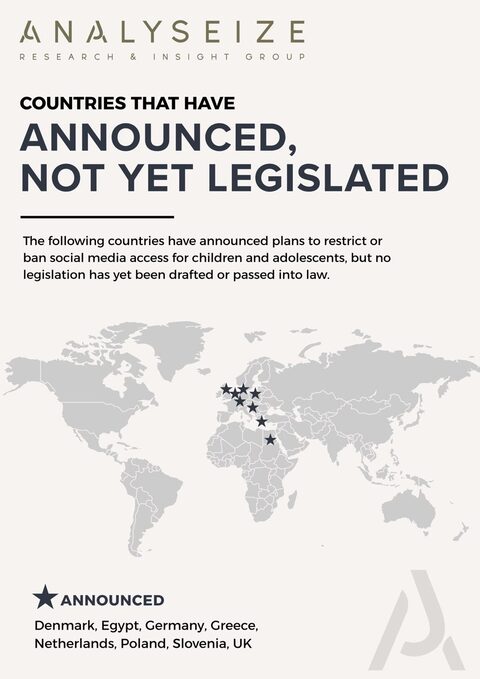 Announced, not yet legislated
